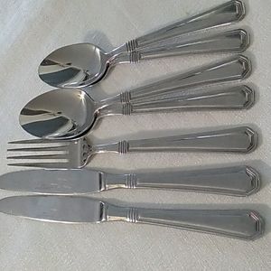 Into Roxbury Dinner Fork Knives Soap Spoons Flatware Bundle Of 7